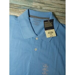 St John's Bay Heritage Hutton Blue Men's Short Sleeve Size Large Polo NWT